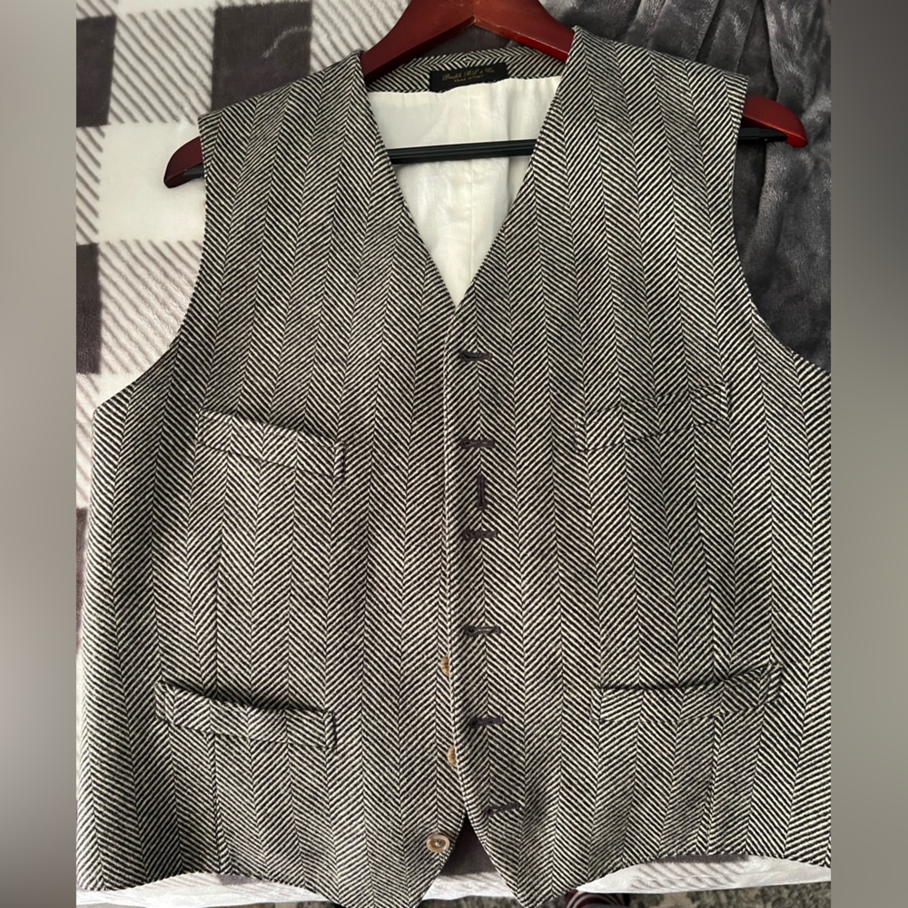RRL Ralph Lauren elegant houndstooth wool vest